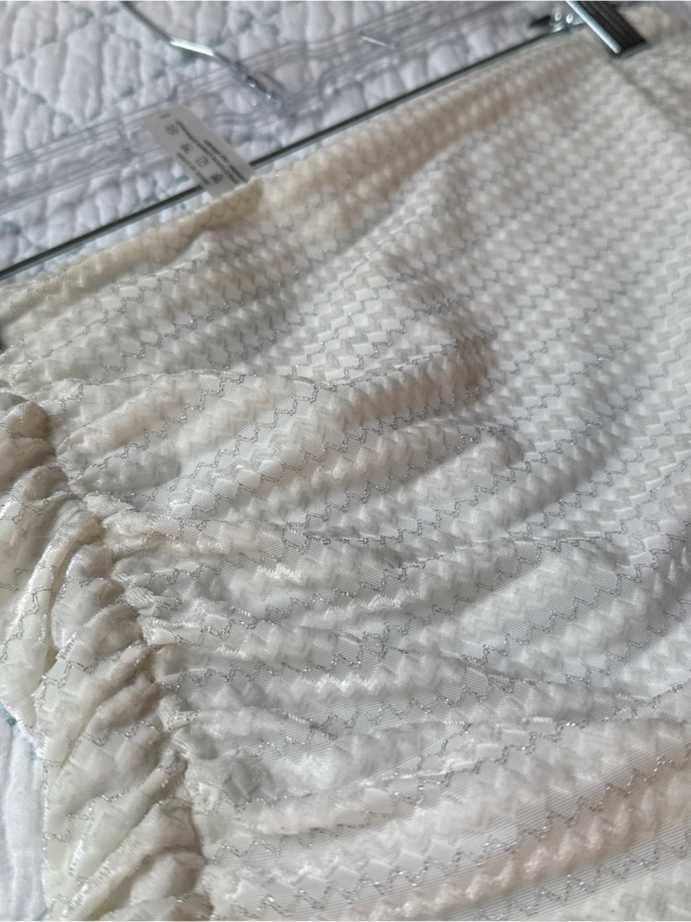 Cream Textured Ruffle Mini Skirt - Picture 2 of 3